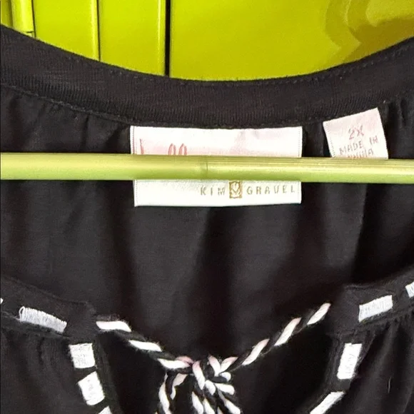 Belle by Kim Gravel Black and White Embroidered Blouse - Picture 4 of 5